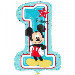 Balon foliowy cyfra 1 Myszka Mickey